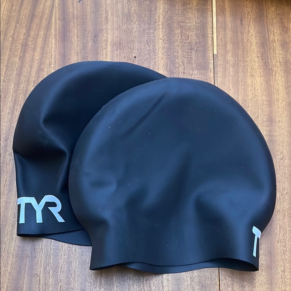 TYR Black Swim Caps